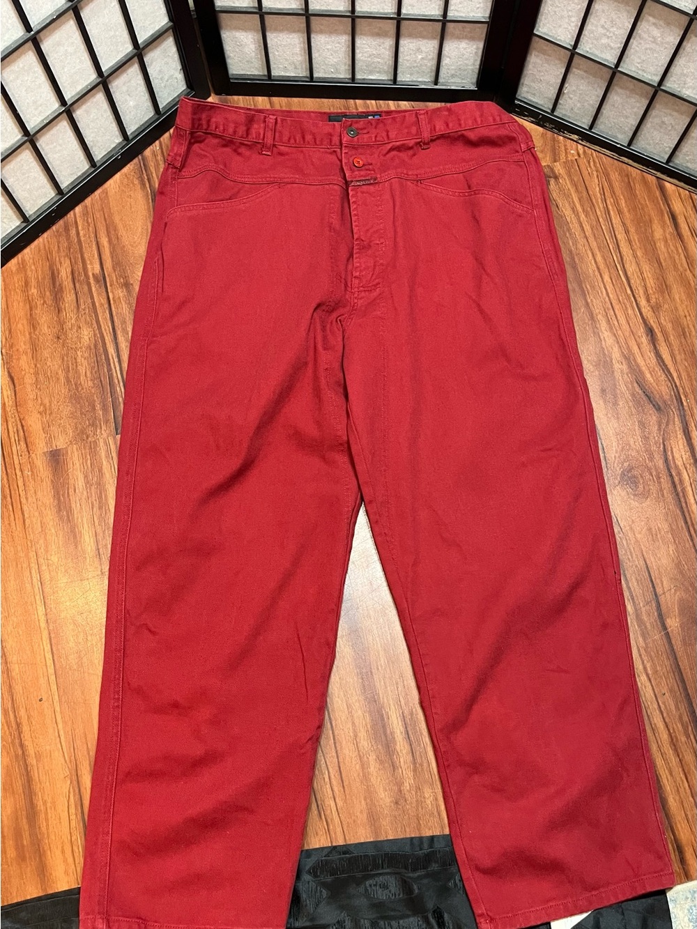 Vintage Y2K 90s Marithe Francois Girbaud pants in a vibrant red  sz 42Mx30L